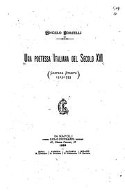 Cover of: Una poetessa italiana del secolo XVI (Gaspara Stampa, 1523-1553).