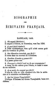 Cover of: Biographie des écrivains français, ou, abrégé de l'histoire de la littérature française du ...