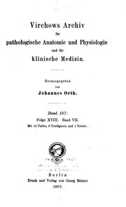 Cover of: Virchows archiv fuer pathologische anatomie und physiologie und by 
