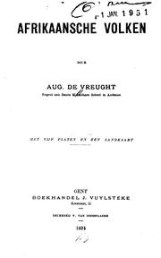 Cover of: Afrikaansche Volken