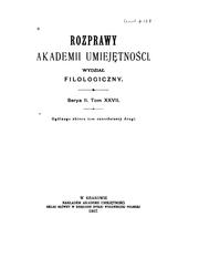 Cover of: Rozprawy Wydziału Filologicznego