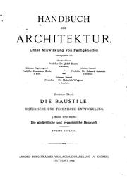 Cover of: Die altchristliche und byzantinische Baukunst