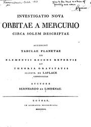 Cover of: Investigatio nova orbitae a Mercurio circa solem descriptae: accedunt tabulae planetae ex ... by 