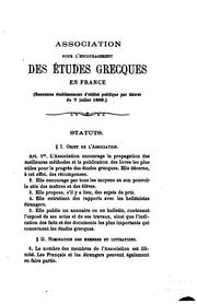 Cover of: Annuaire de l'Association pour l'encouragement des études grecques en France
