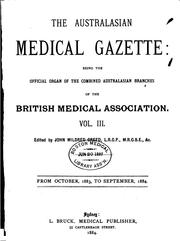Cover of: The Australasian Medical Gazette by 