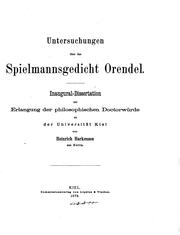 Untersuchungen über das Spielmannsgedicht Orendel by Heinrich Harkensee