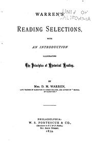 Cover of: Warren's Reading Selection