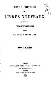 Cover of: Revue critique des livres nouveaux by 