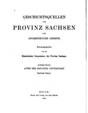 Cover of: Acten der Universitaet