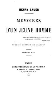 Cover of: Mémoires d'un jeune homme