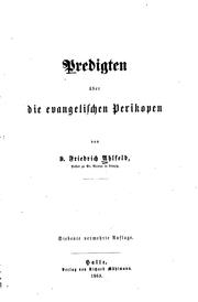 Cover of: Predigten über die evangelischen Perikopen