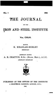 Cover of: The Journal of the Iron and Steel Institute