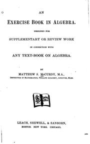 Cover of: An Exercise Book in Algebra: Designed for Supplementary Or Review Work in ...