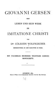 Cover of: Giovanni Gersen, sein Leben und sein Werk, de imitatione Christi by 