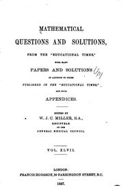 Cover of: Mathematical Questions and Solutions