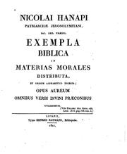 Cover of: Exempla Biblica in materias morales distributa by 