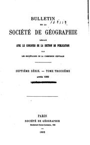 Cover of: Bulletin de la Société de géographie