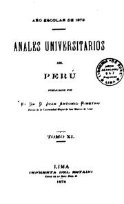 Cover of: Anales universitarios del Perú