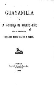 Cover of: Guayanilla y la historia de Puerto Rico by 