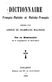 Cover of: Dictionnaire français-malinké et malinké-français: précédé d'un Abrégé de grammaire malinkée by 