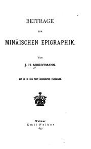 Beiträge zur minäischen Epigraphik by Johannes Heinrich Mordtmann