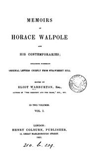 Cover of: Memoirs of Horace Walpole and his contemporaries [by R.F. Williams] ed. by E. Warburton by 