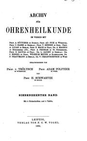 Cover of: Archiv für Ohrenheilkunde by 