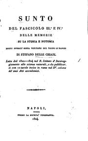 Cover of: Sunto del fascicolo III° e IVo delle memorie su la storia e notomia degli ...
