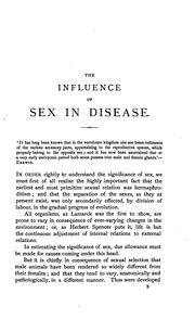 Cover of: The Influence of Sex in Disease