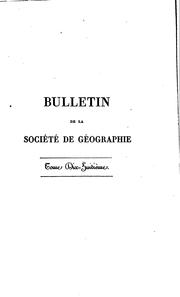 Cover of: Bulletin de la Société de géographie