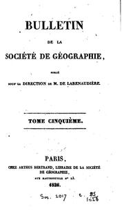 Cover of: Bulletin de la Société de géographie