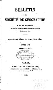 Cover of: Bulletin de la Société de géographie