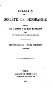 Cover of: Bulletin de la Société de géographie