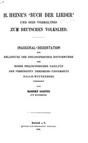 H. Heine's'buch der Lieder' und sein Verhältnis zum deutschen Volkslied by Robert Goetze