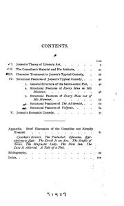 Cover of: Studies in Jonson's Comedy