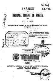 Exámen de la Hacienda Pública de España by Francisco Augusto Conte