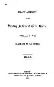 Cover of: Transactions of the Sanitary Institute of Great Britain