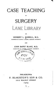 Case histories in surgery by Herbert Leslie Burrell
