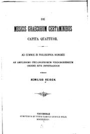 De musicis Graecorum certaminibus capita quattuor by Aemil Reisch