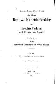 Cover of: Beschreibende Darstellung der älteren Bau- und Kunstdenkmäler der Provinz ...