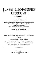 Cover of: Bau- und Kunst-Denkmäler Thüringens by 