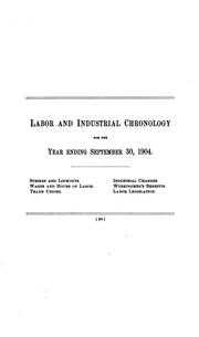 Cover of: Labor and Industrial Chronology