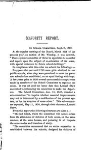 Cover of: Majority and Minority Reports of the Special Committee on Subject of Co ...