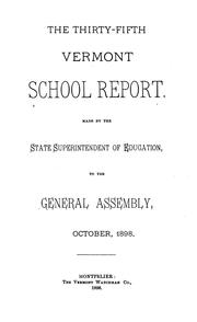 Cover of: Vermont School Report | 