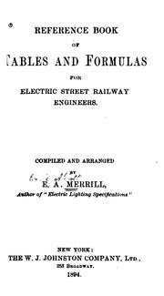 Reference Book of Tables and Formulas for Electric Railway Engineers by Earle Abbott Merrill