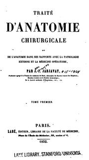 Cover of: Traité d'anatomie chirurgicale ; v.1