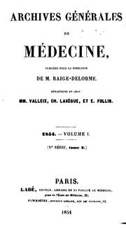 Cover of: Archives générales de médecine by [name missing]