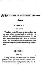 Cover of: Exercises in Orthography: Containing Examples in False Spelling,to be ...