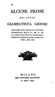 Front cover of Alcune prose by conte Giambatista Giovio