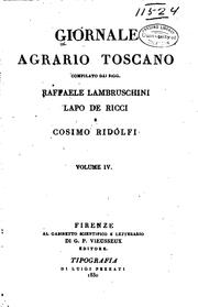 Cover of: Giornale agrario toscano by [name missing]